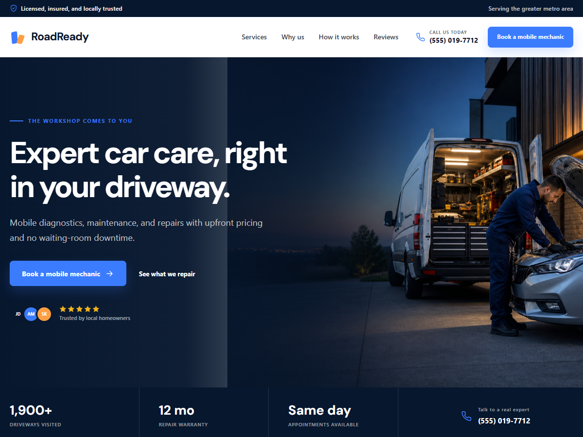 RoadReady, demo Mobile Auto pentru tema Werkora