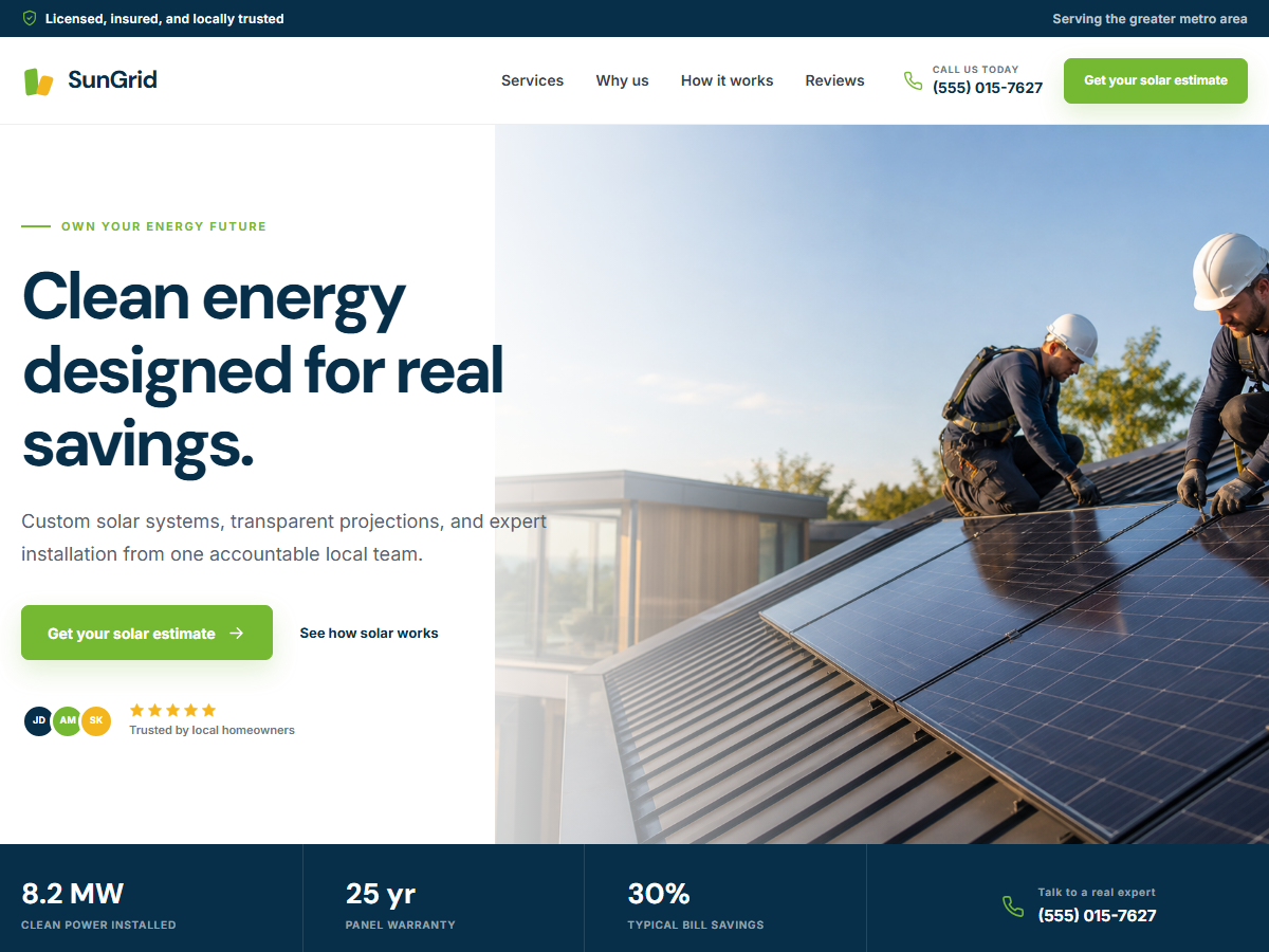 SunGrid, demo Solar pentru tema Werkora